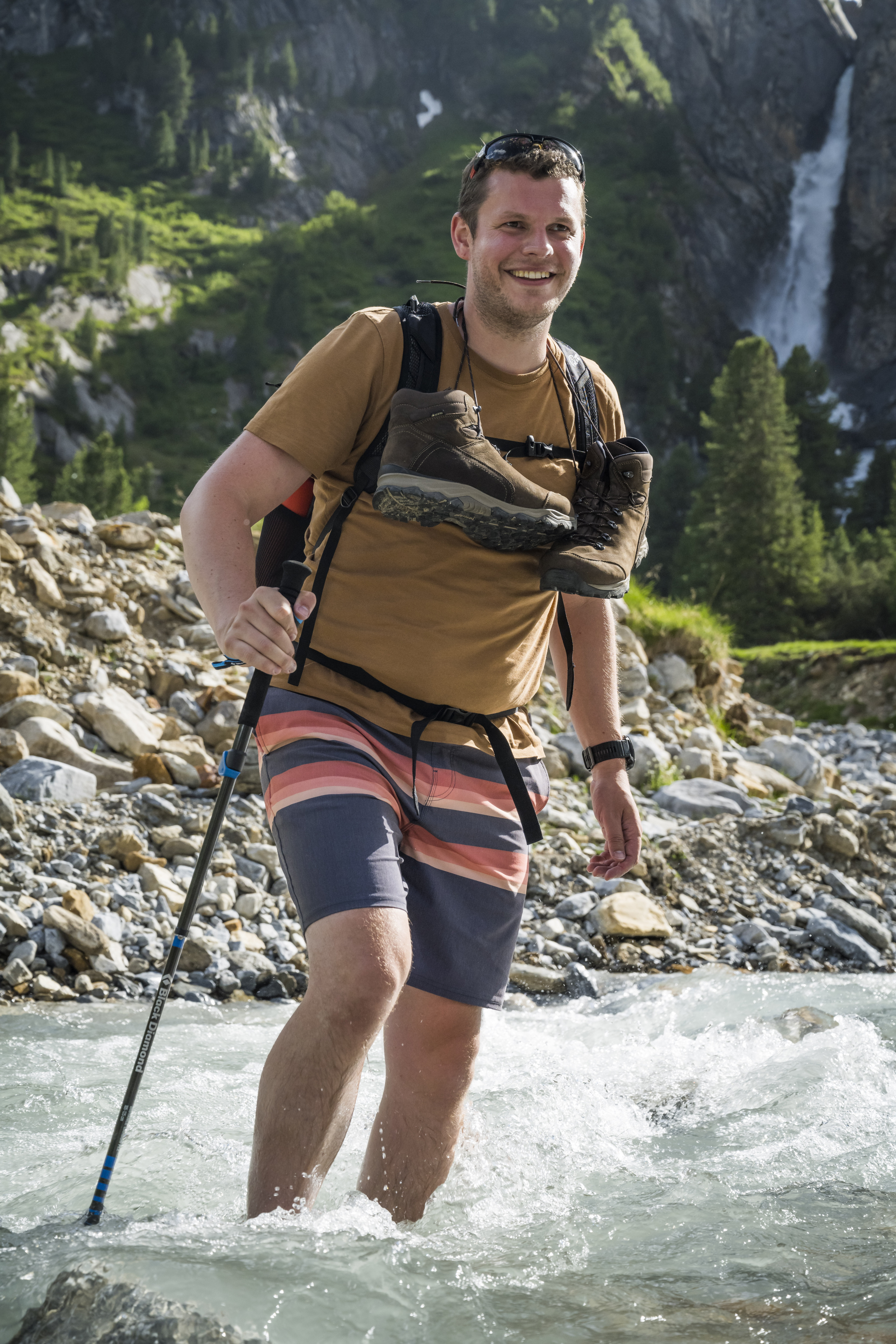 Zillertal, Austria, June 2021. Meindl hiking boots being tested. A.S. Adventure Explore Camp brings several brand ambassadors and outdoor experts together with the region of Zillertal to test outdoor equipment for real. Photo by Frits Meyst / MeystPhoto.com